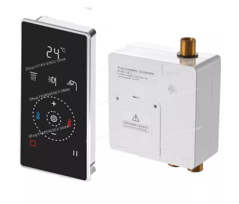 Thermostatic Shower Faucet Valve 3 Way - Digitale zwarte LED douchecontroller thermostaat LCD