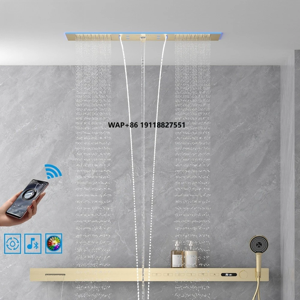 Led Rainfall Shower Head Waterfall - 2026 Muziek Douchekop LED 1400mm Douchekast