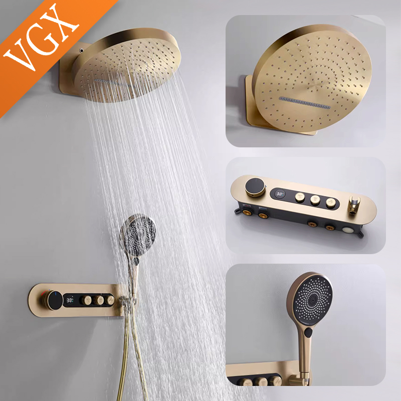 Concealed Thermostatic Shower System Set - VGX Verborgen Thermostatisch Douchesysteem Set Temperatuur