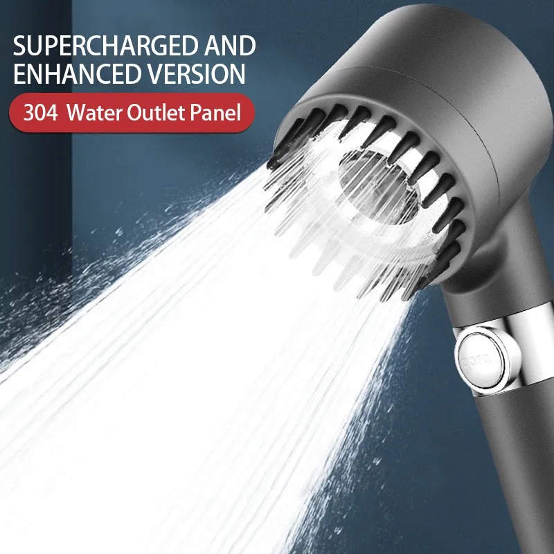 Handheld Shower Head High Pressure Filter - Hogedruk Douchekop Zwart 3 Modi Instelbare