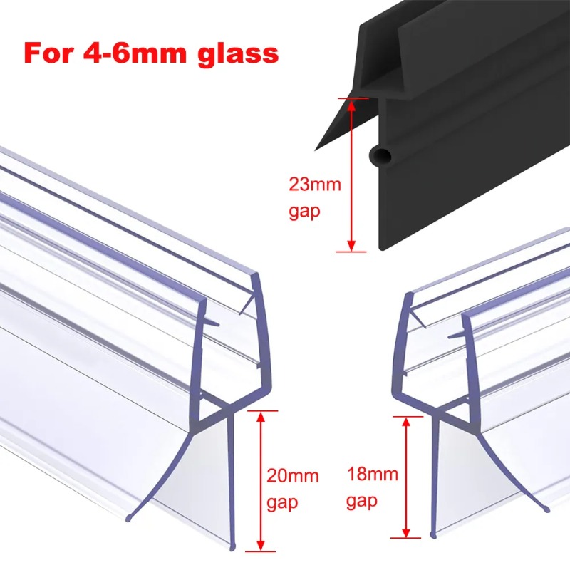 Shower Door Bottom Seal Strip Sweep - Douchescherm Deurafdichting Strip Pvc Frameloze Douchedeur