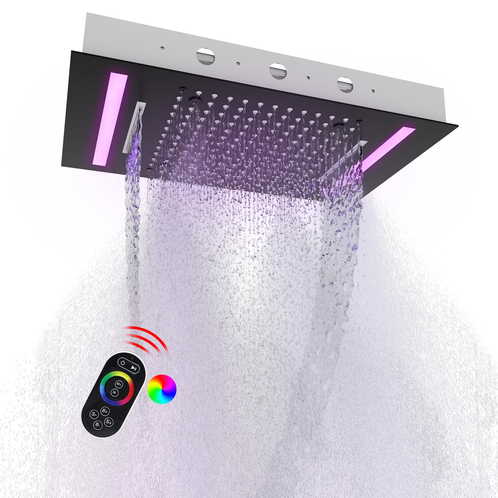Led Rainfall Shower Head Waterfall - Chrome 304 roestvrijstalen 14x20 inch LED