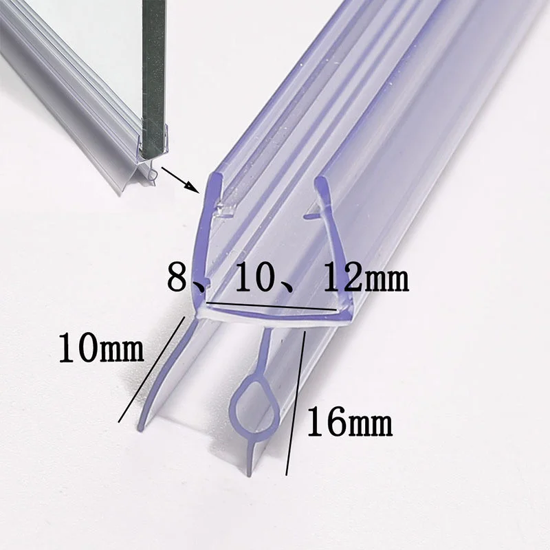 Shower Door Bottom Seal Strip Sweep - 2X50Cm Transparante Doucheafdichtstrip Baddeur Vegen Waterblokkerende