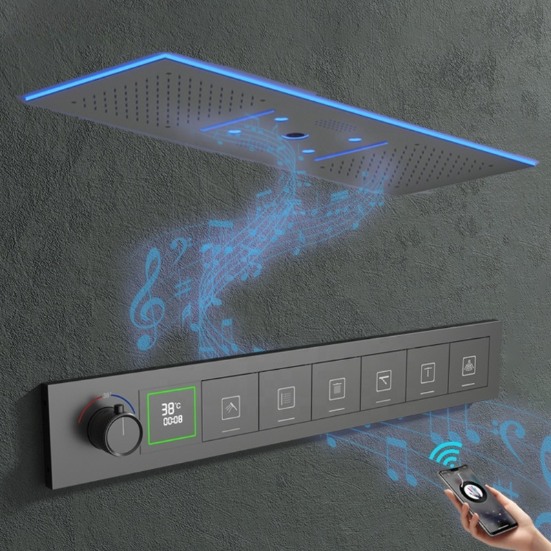 Led Rainfall Shower Head Waterfall - Muziek Doucheset Badkamer LED Regendouche Set