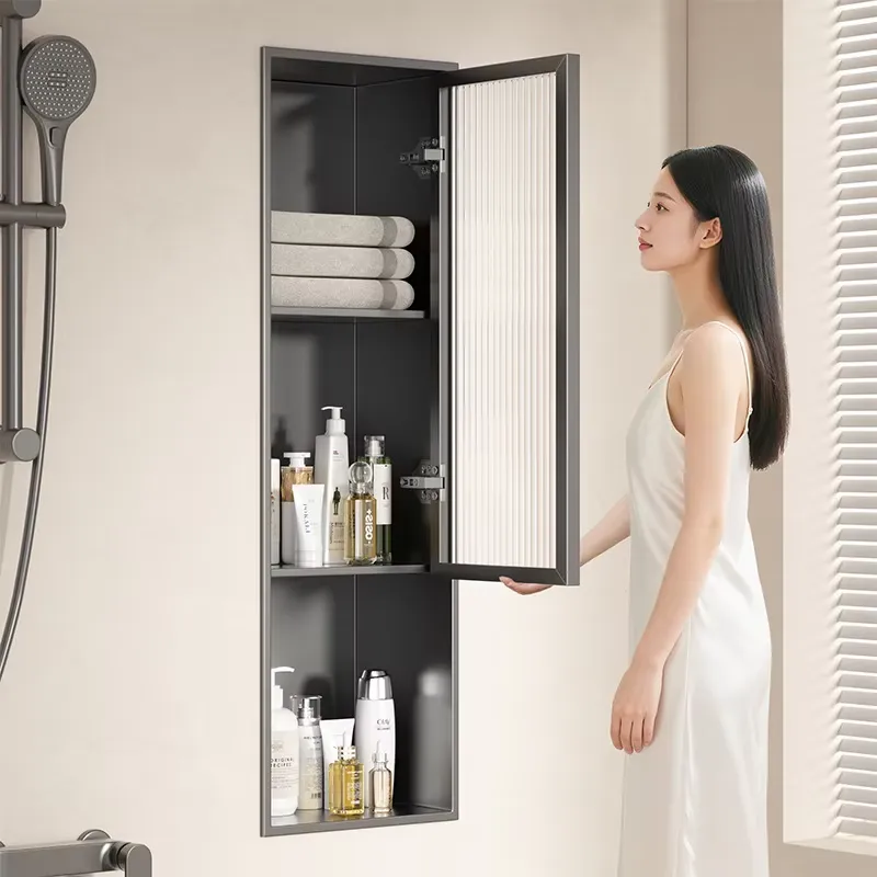 Shower Niche Stainless Steel Recessed - Moderne hoekdouche-inbouwkast van roestvrij staal met