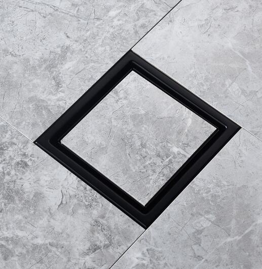 Linear Shower Drain Stainless 304 Tile In - Rechthoekige 304 roestvrijstalen matzwarte onzichtbare vloerputje