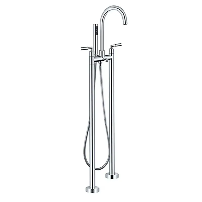 Freestanding Bathtub Filler Faucet Floor - Geborstelde, op de vloer gemonteerde, vrijstaande