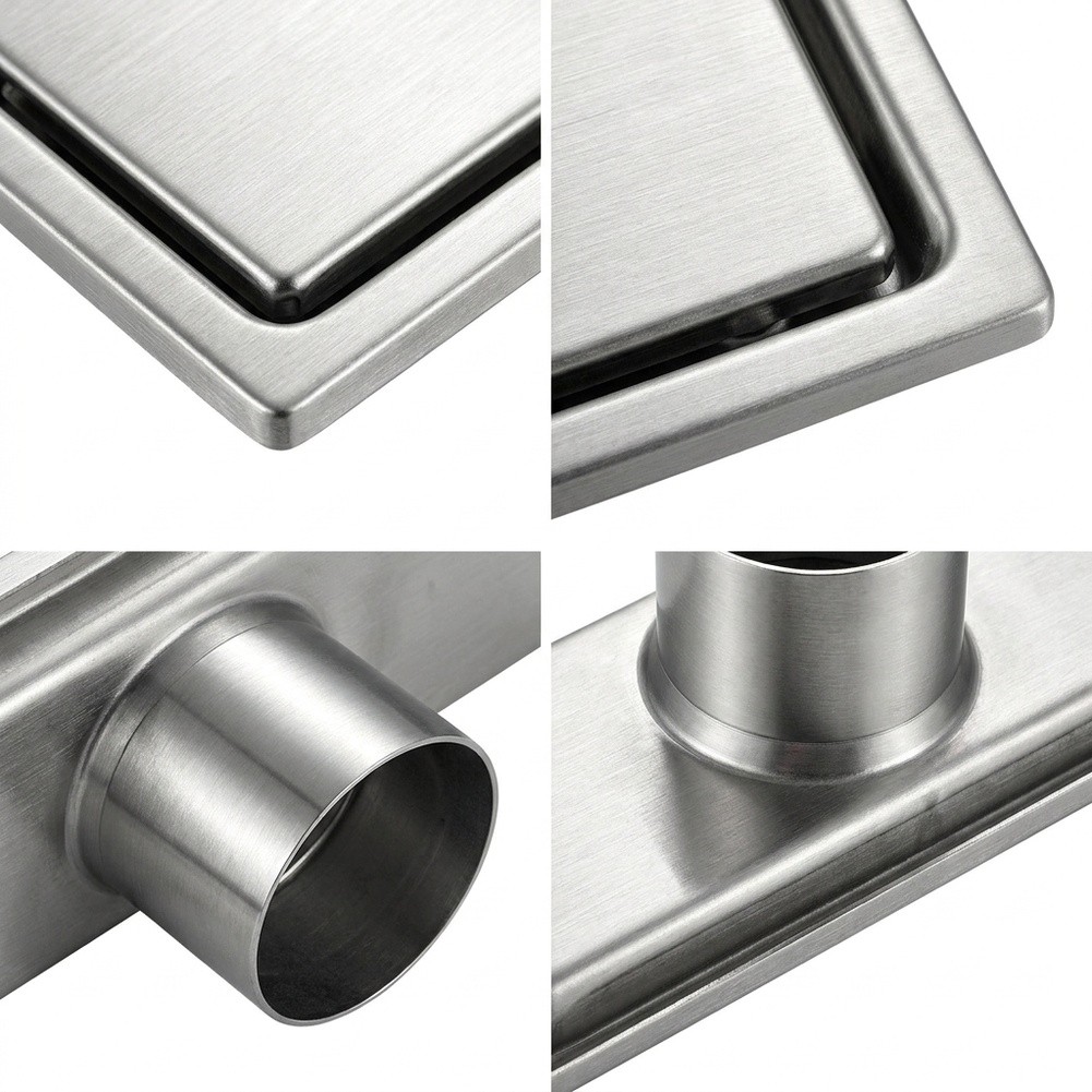 Linear Shower Drain Stainless 304 Tile In - Lineaire doucheafvoer met geborstelde afwerking 2-in-1
