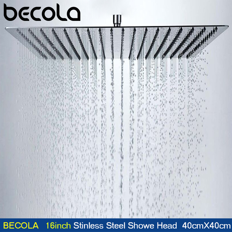 Rainfall Shower Head Ceiling Mount 16 Inch - Becola 16Inch 40cmX40cm Vierkante Rvs Ultradunne