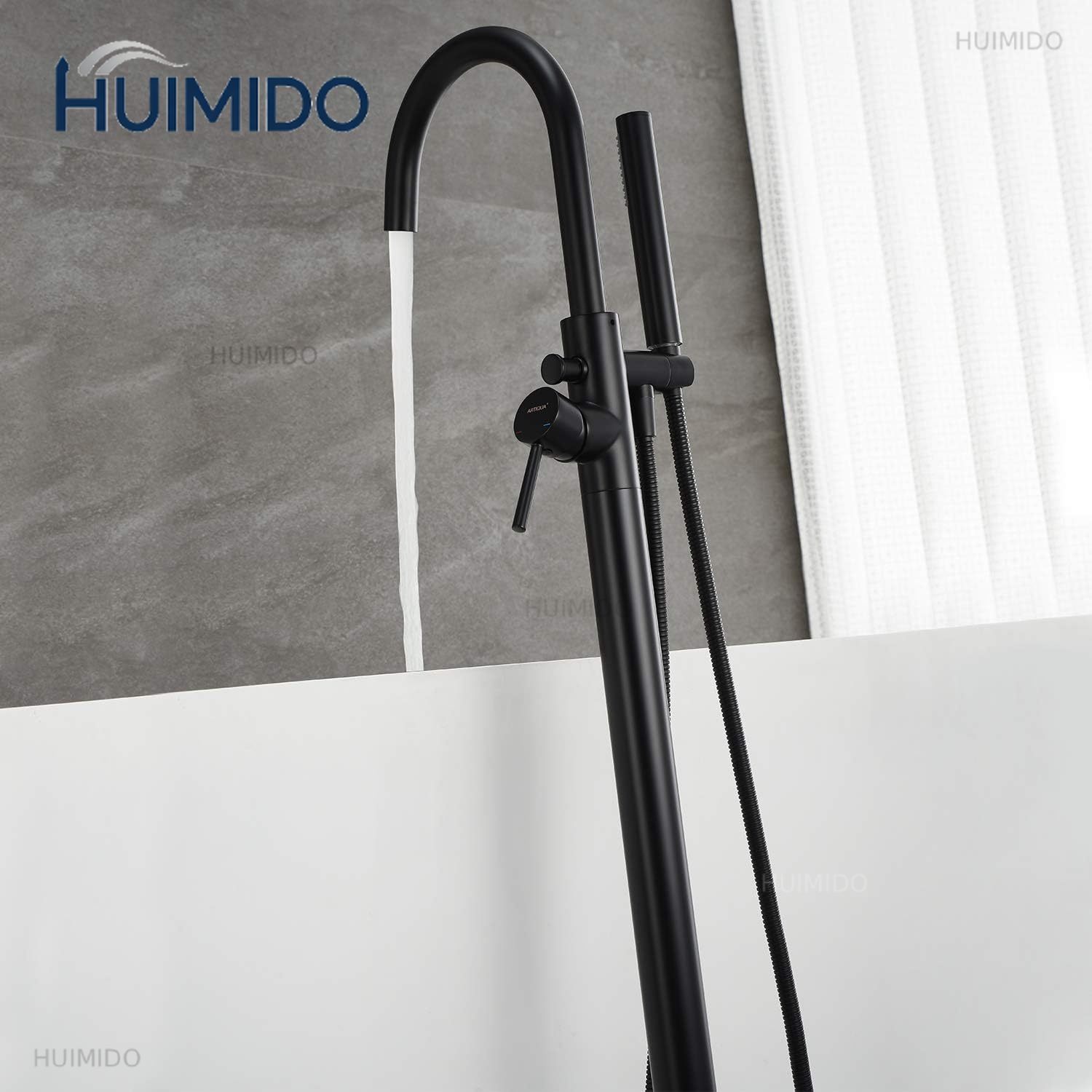 Freestanding Bathtub Filler Faucet Floor - Vergulde badkuipvuller Douche Romeinse badkuipkraanset Vrijstaand