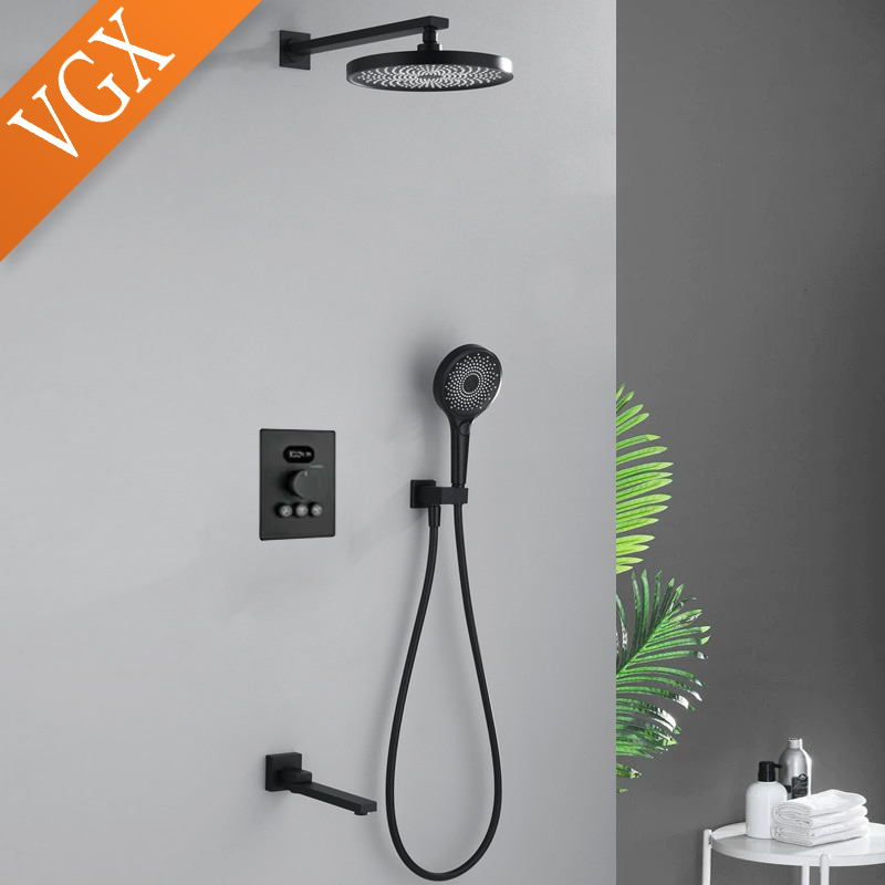 Concealed Thermostatic Shower System Set - VGX Verborgen Thermostatisch Douchesysteem Set Temperatuur