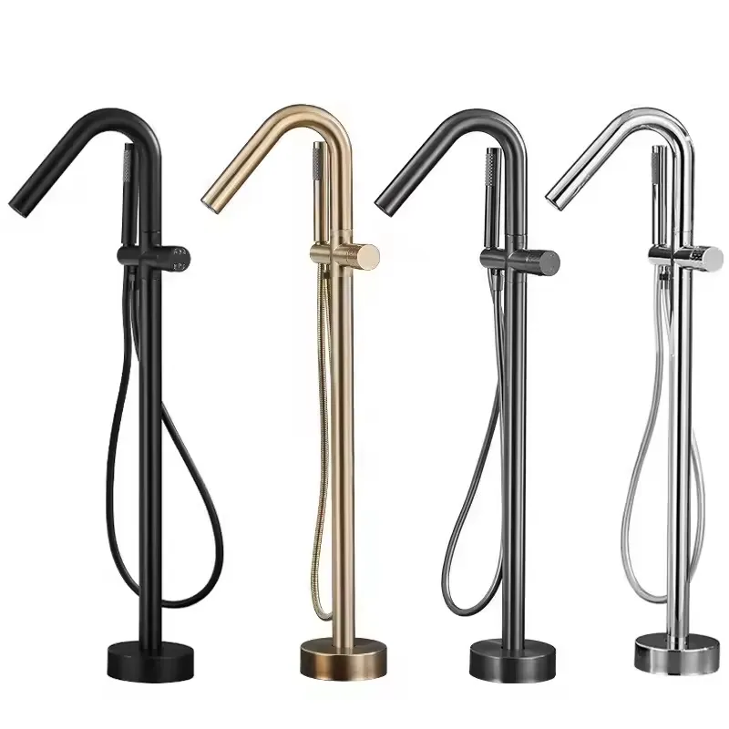 Freestanding Bathtub Filler Faucet Floor - Koperen vrijstaande bad-douchemengkraan, op de vloer