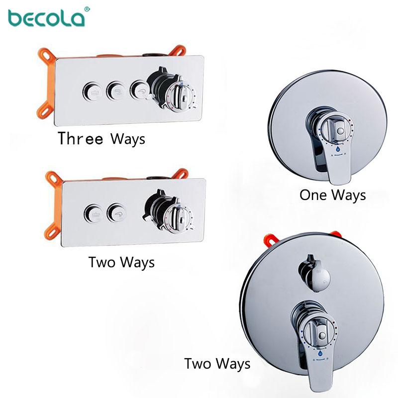 Thermostatic Shower Faucet Valve 3 Way - Verborgen Gemonteerd Mixerbrass Muur Doos Mengkraan