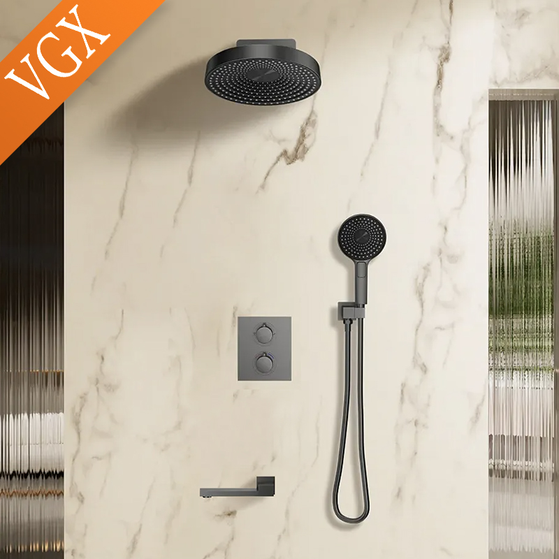 Concealed Thermostatic Shower System Set - VGX Verborgen Thermostatische Douchesysteem Set Temperatuur