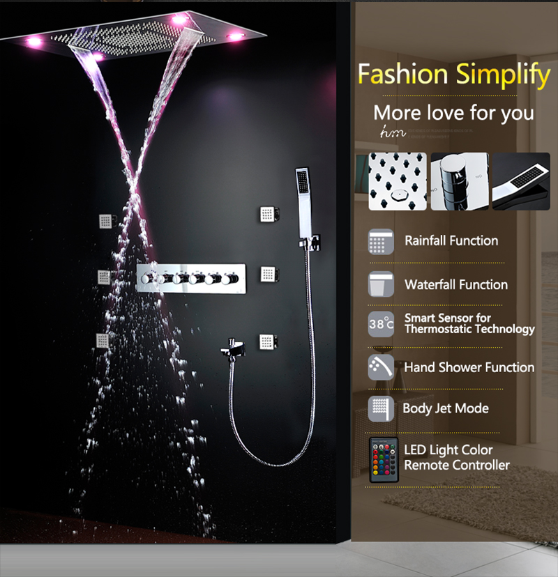 Grote LED-douchekranen Badkame - Led Rainfall Shower Head Waterfall recensie en prijs