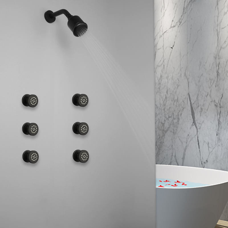 Chroom Zwart Lichaamssprays Ro - Shower Body Jet Massage Spray Square recensie en prijs
