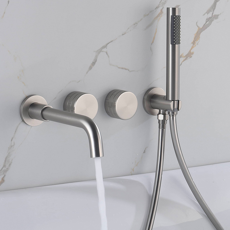 Geborstelde Nikkel Badkraan, W - Freestanding Bathtub Filler Faucet Floor recensie en prijs
