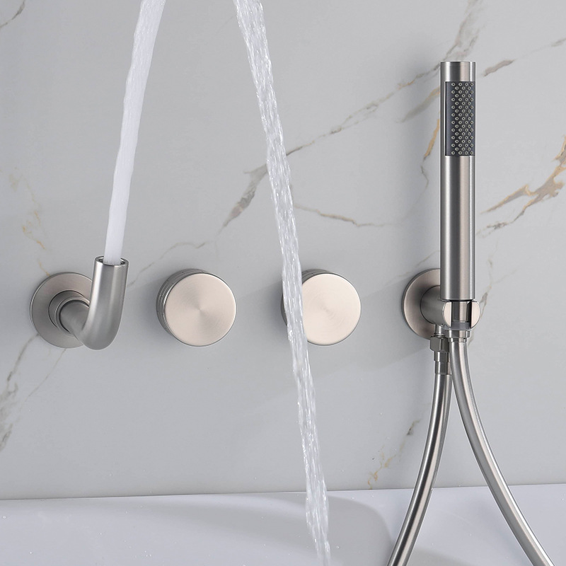 Geborstelde Nikkel Badkraan, W - Freestanding Bathtub Filler Faucet Floor recensie en prijs