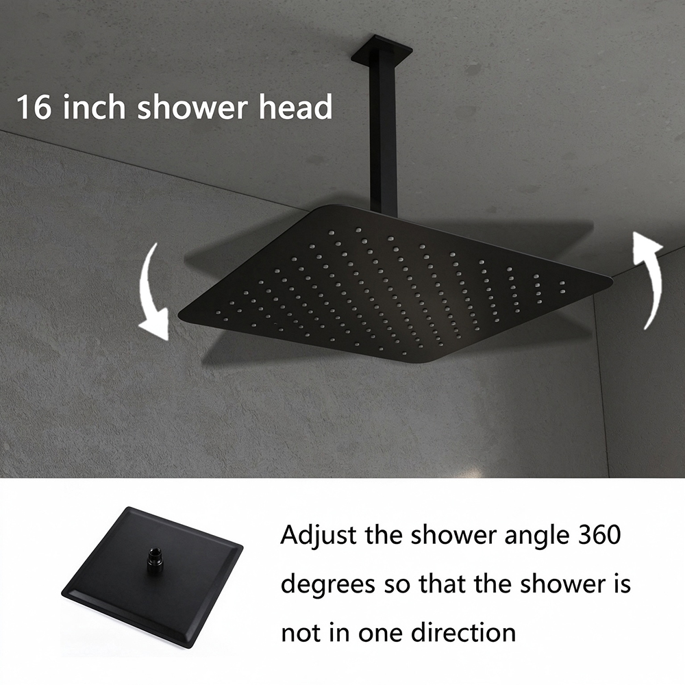 Modern matzwart inbouw douches - Concealed Thermostatic Shower System Set recensie en prijs
