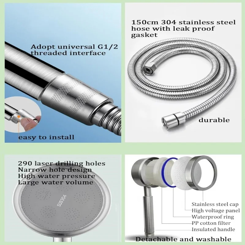 304 RVS Douchekop met Filter,  - Handheld Shower Head High Pressure Filter recensie en prijs