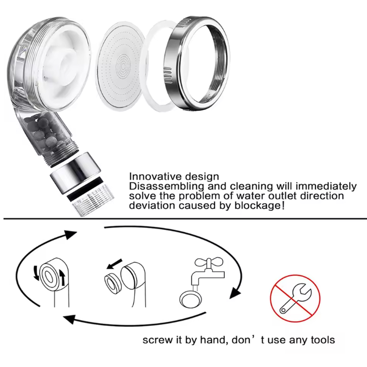 1 st gefilterde douchekop ABS  - Handheld Shower Head High Pressure Filter recensie en prijs