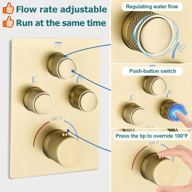 Messing messing douchesysteem  - Rainfall Shower Head Ceiling Mount 16 Inch recensie en prijs