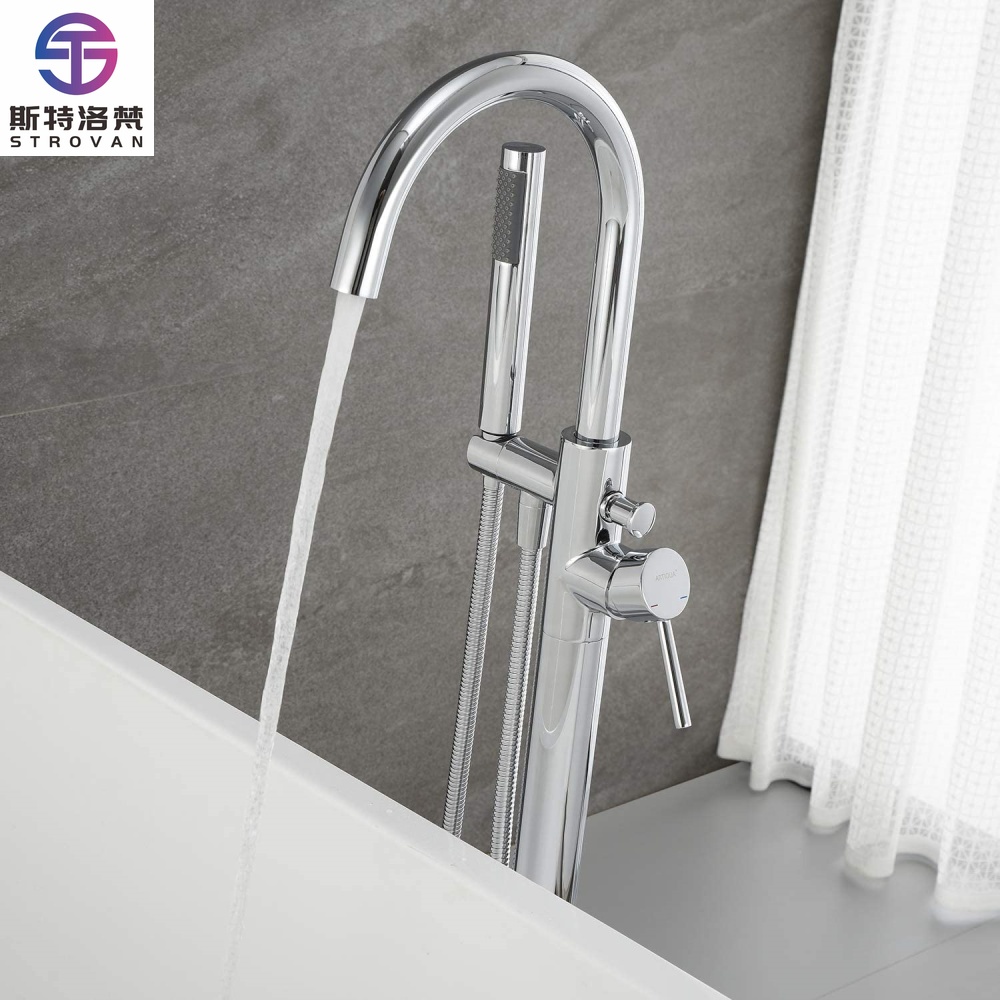 Vrijstaande badvuller Waterval - Freestanding Bathtub Filler Faucet Floor recensie en prijs