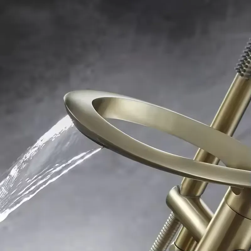Moderne messing vrijstaande ba - Freestanding Bathtub Filler Faucet Floor recensie en prijs