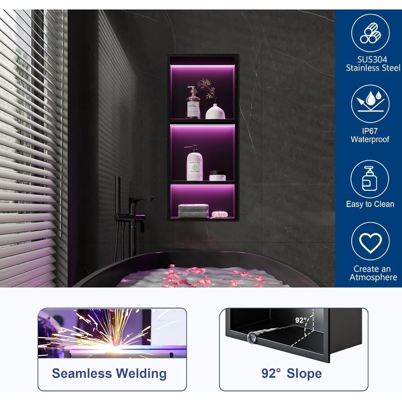 RVS nis-kast toilet inbouw bad - Shower Niche Stainless Steel Recessed recensie en prijs