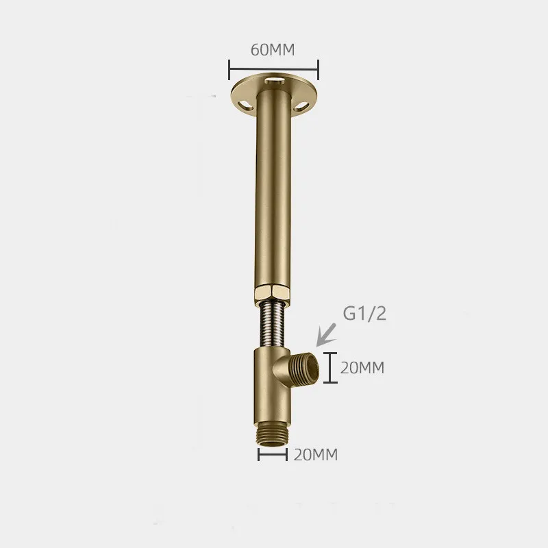 Zwarte of geborstelde gouden t - Shower Arm Ceiling Mount Brass Chrome recensie en prijs