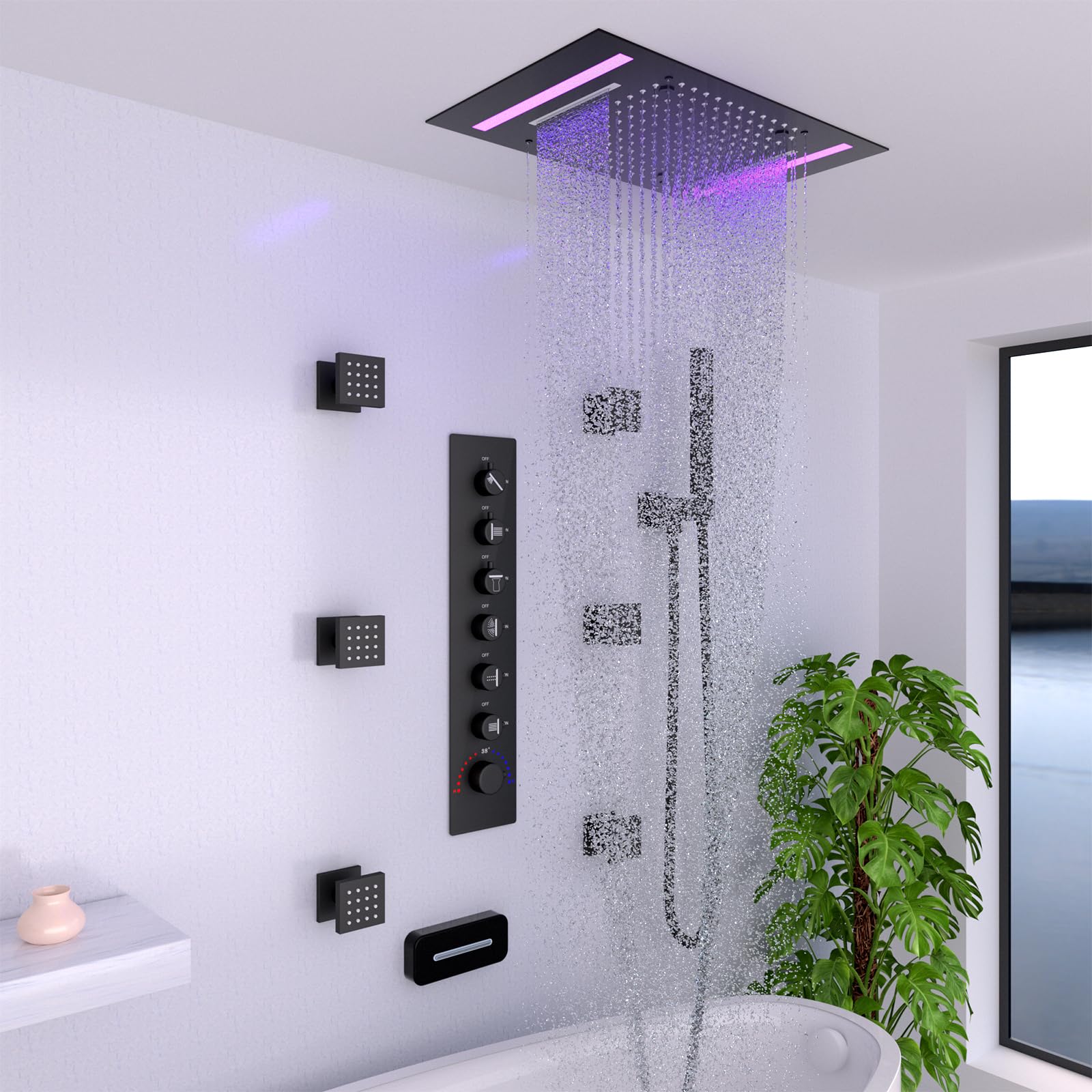 Chrome 304 roestvrijstalen 14x - Led Rainfall Shower Head Waterfall recensie en prijs