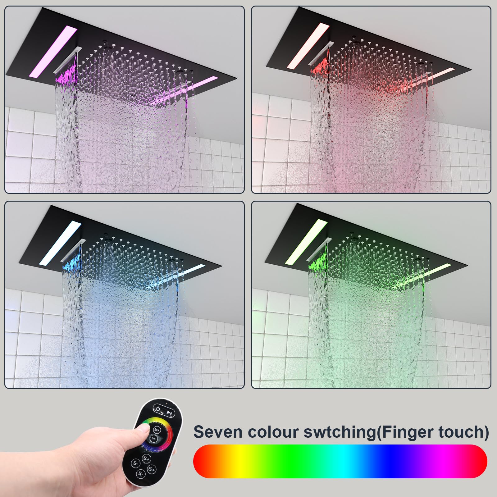 Chrome 304 roestvrijstalen 14x - Led Rainfall Shower Head Waterfall recensie en prijs
