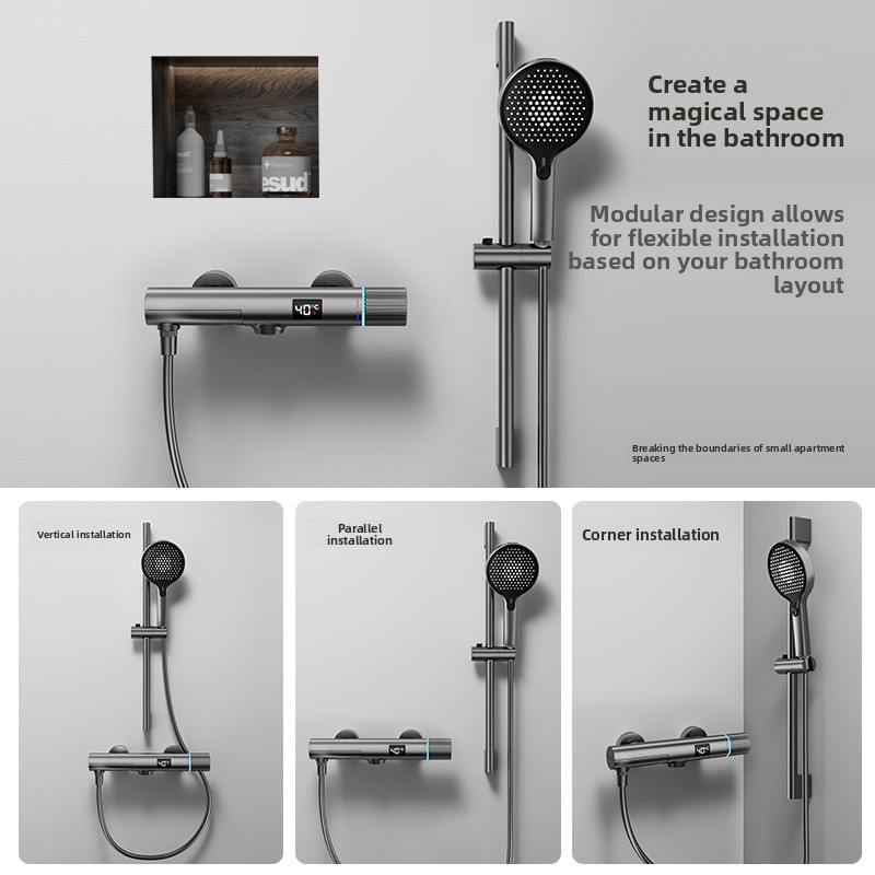 Minimalistische gunmetal grijz - Thermostatic Mixing Valve Digital Display recensie en prijs