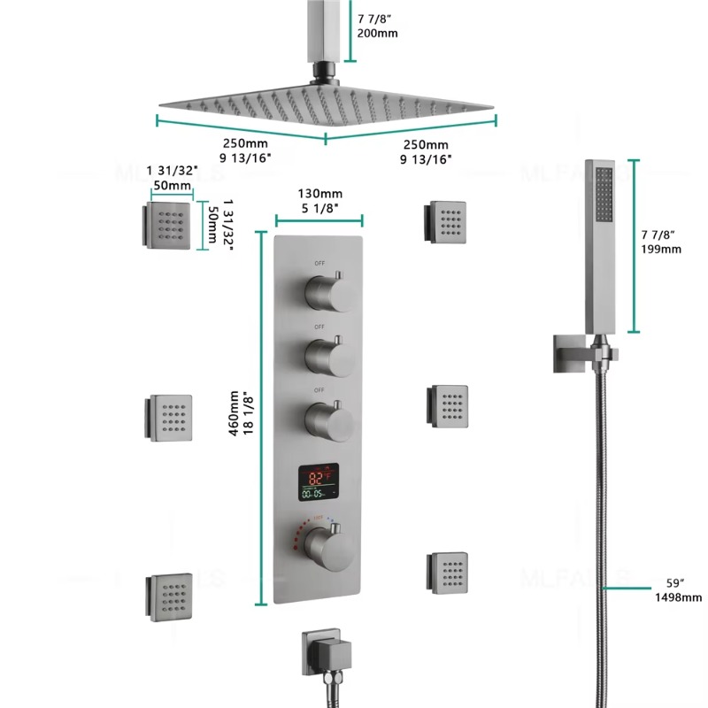 Luxe badkamer thermostatisch d - Concealed Thermostatic Shower System Set recensie en prijs