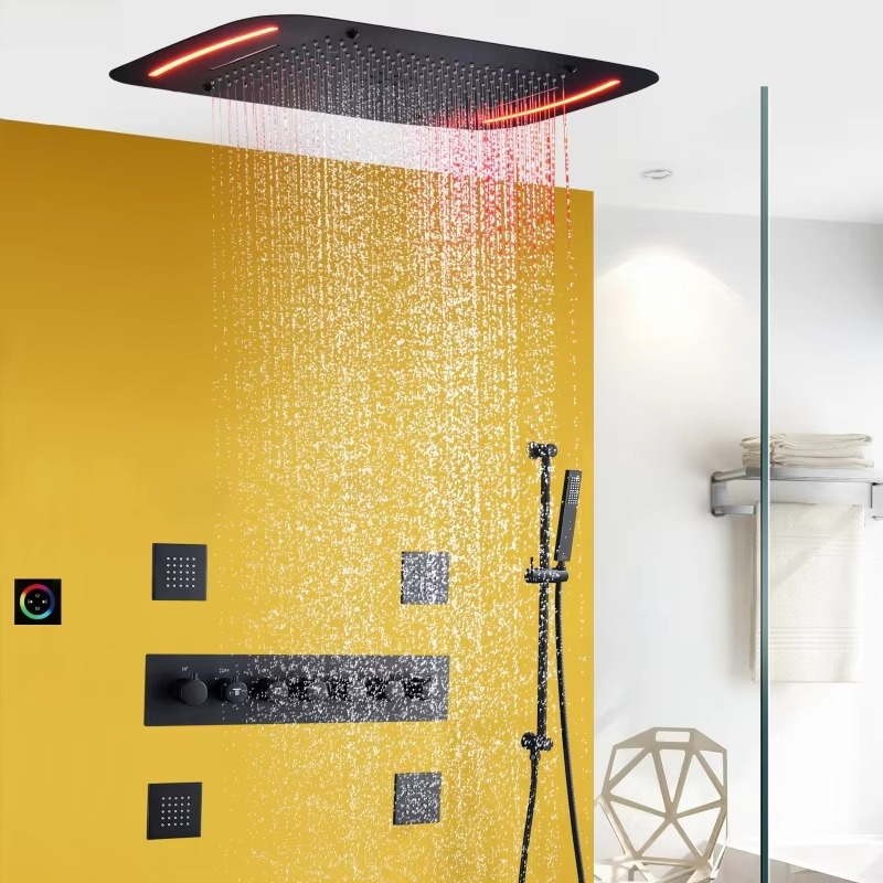 Matzwarte 710*430mm LED douche - Led Rainfall Shower Head Waterfall recensie en prijs