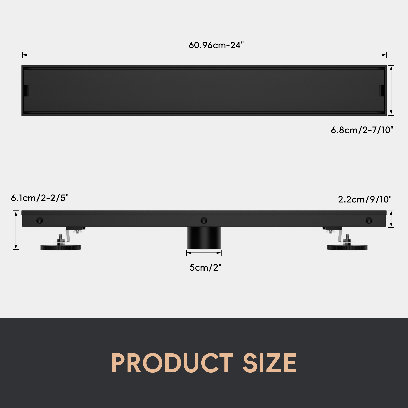 APPASO 24 inch lineaire douche - Linear Shower Drain Stainless 304 Tile In recensie en prijs