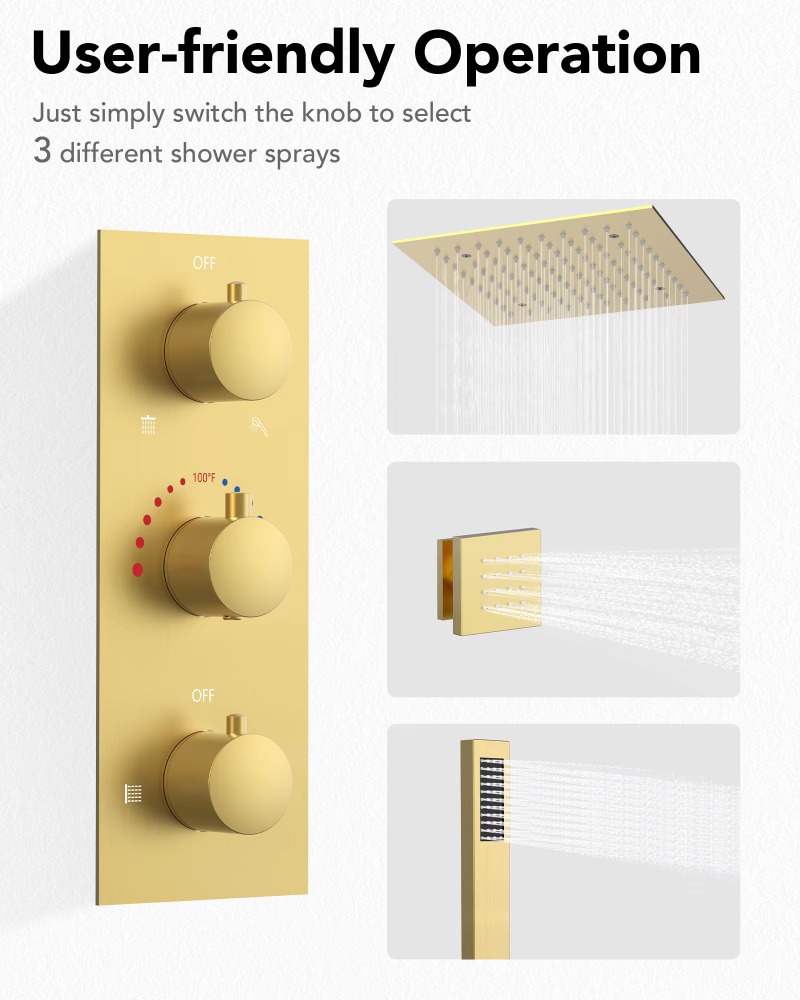 Badkamer Chroom Plafondmontage - Concealed Thermostatic Shower System Set recensie en prijs