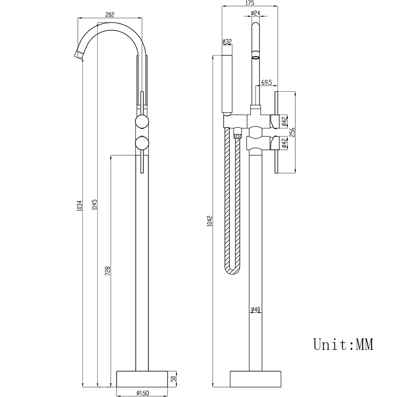 Kemaidi Vergulde Badkuip Vulle - Freestanding Bathtub Filler Faucet Floor recensie en prijs