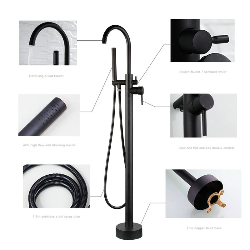 Kemaidi Vergulde Badkuip Vulle - Freestanding Bathtub Filler Faucet Floor recensie en prijs