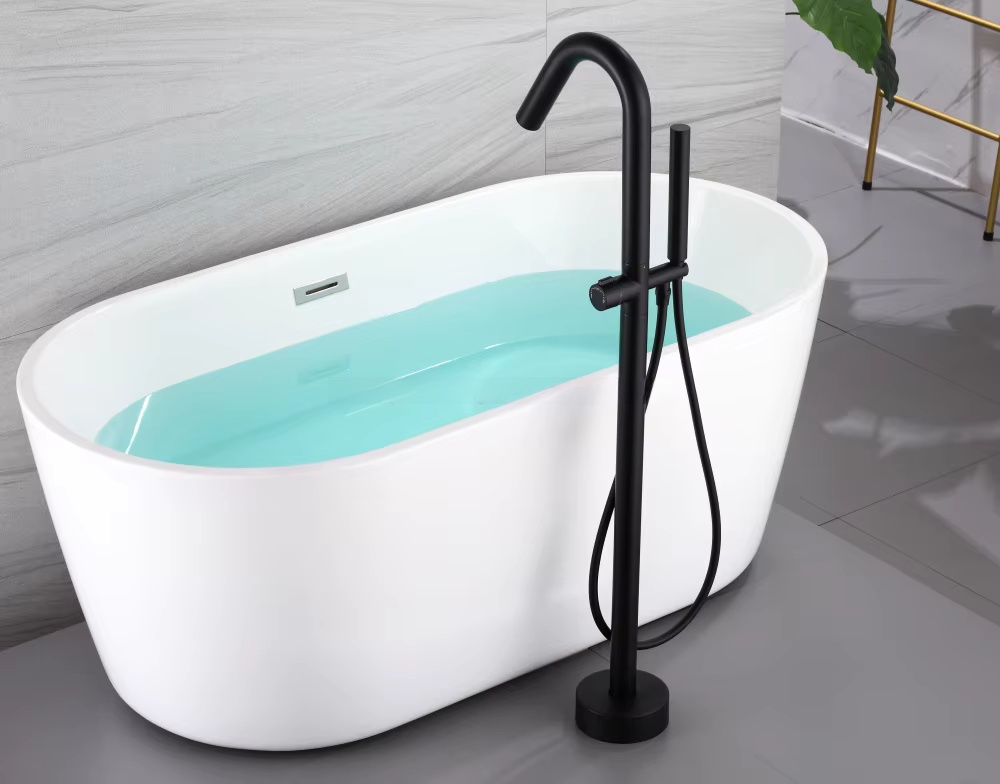 Matzwarte draaibare badkraan m - Freestanding Bathtub Filler Faucet Floor recensie en prijs