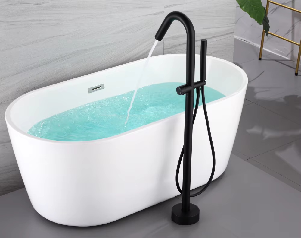 Matzwarte draaibare badkraan m - Freestanding Bathtub Filler Faucet Floor recensie en prijs