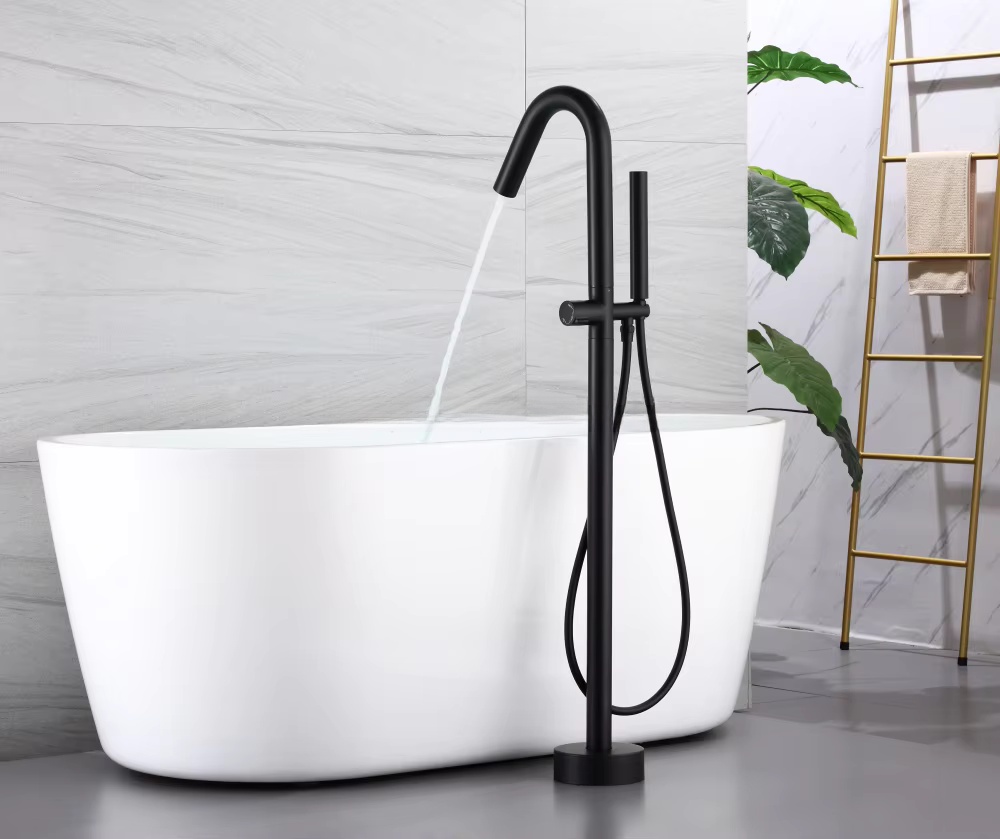 Matzwarte draaibare badkraan m - Freestanding Bathtub Filler Faucet Floor recensie en prijs