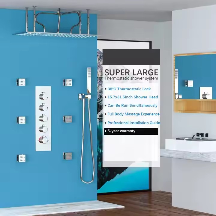 Luxe douchesysteem voor de bad - Rainfall Shower Head Ceiling Mount 16 Inch recensie en prijs