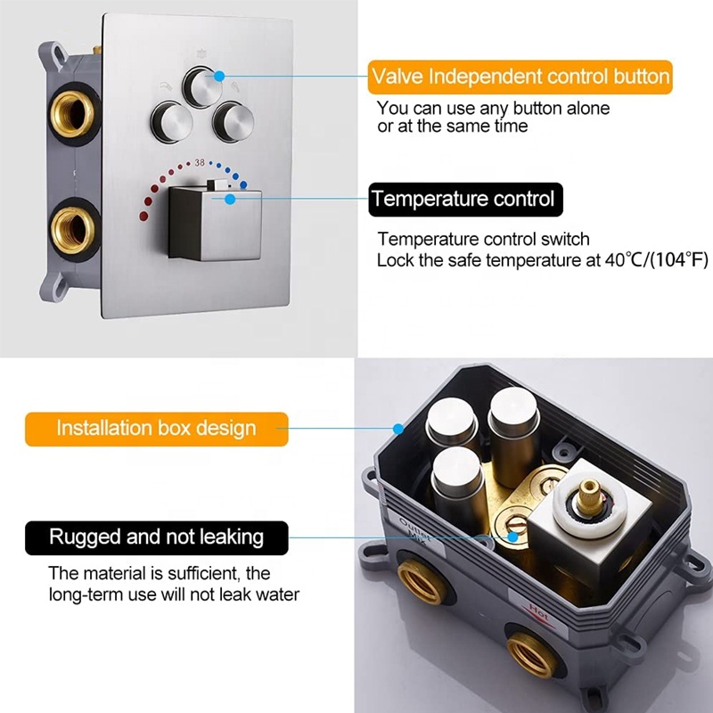 Badkamer Wandmontage Drukknop  - Thermostatic Shower Faucet Valve 3 Way recensie en prijs