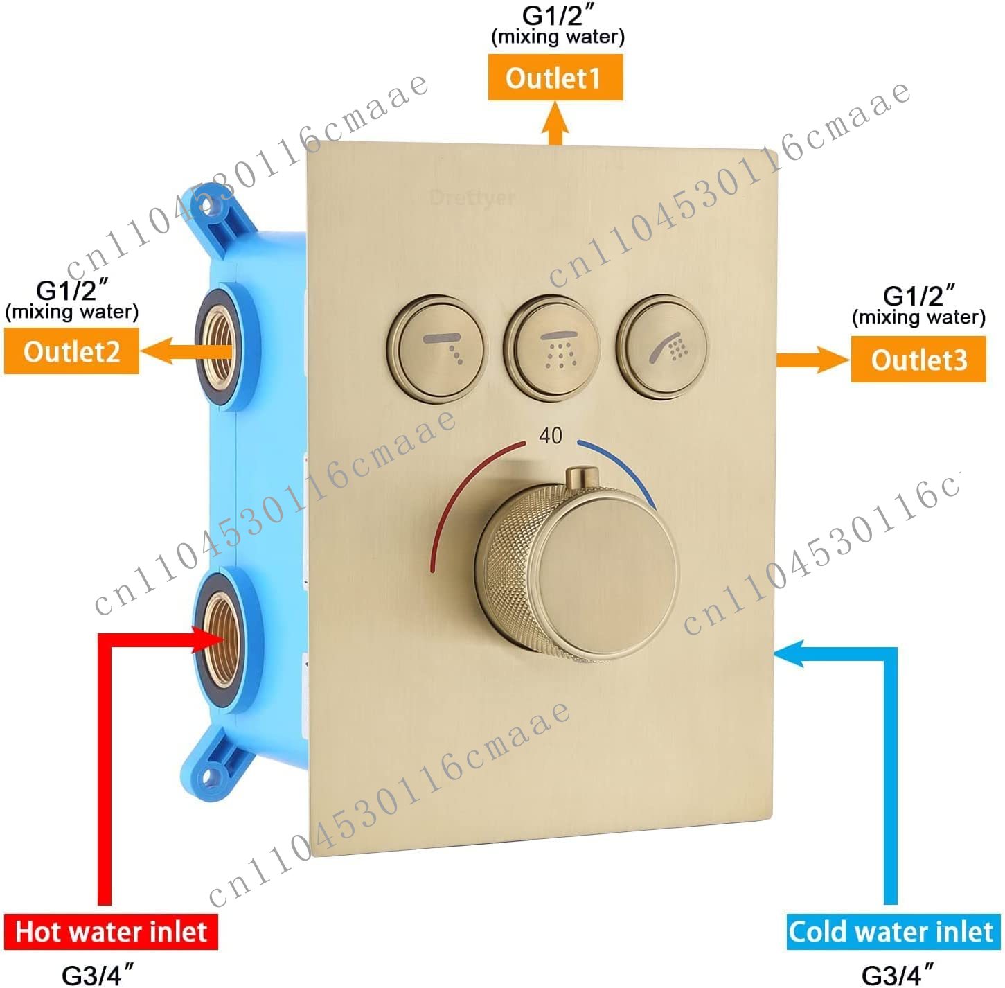 3-weg doucheomstelling met kno - Thermostatic Shower Faucet Valve 3 Way recensie en prijs
