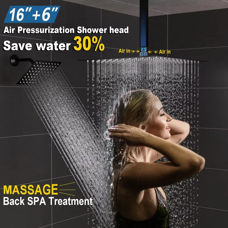 Inbouw douche systeem 16 inch  - Rainfall Shower Head Ceiling Mount 16 Inch recensie en prijs