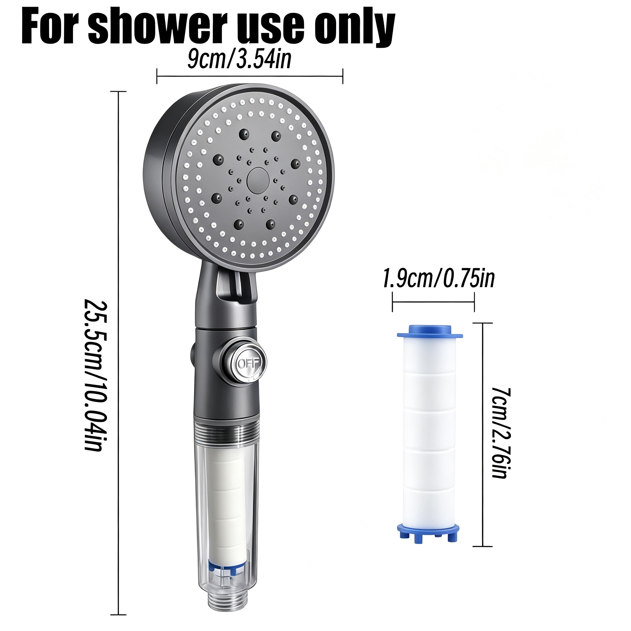 Grijze filterhanddouche met ho - Handheld Shower Head High Pressure Filter recensie en prijs