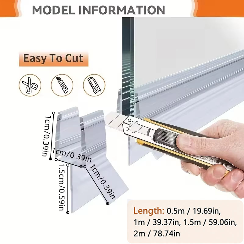 1PC 0.5/1/1.5/2M Transparante  - Shower Door Bottom Seal Strip Sweep recensie en prijs