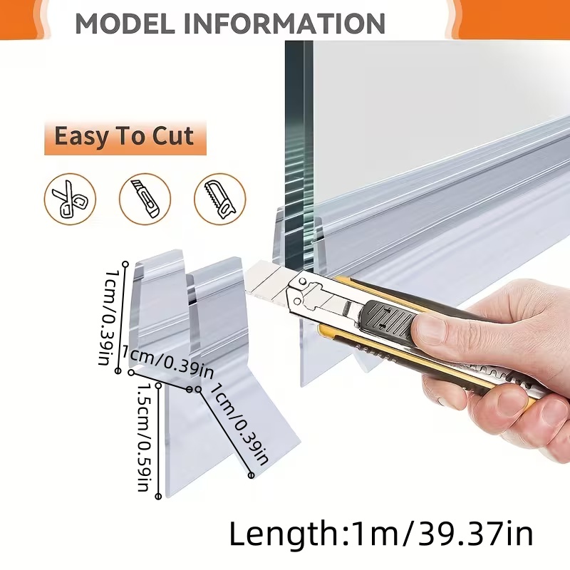 1PC 1/1.5/2m Frameloze Douched - Shower Door Bottom Seal Strip Sweep recensie en prijs