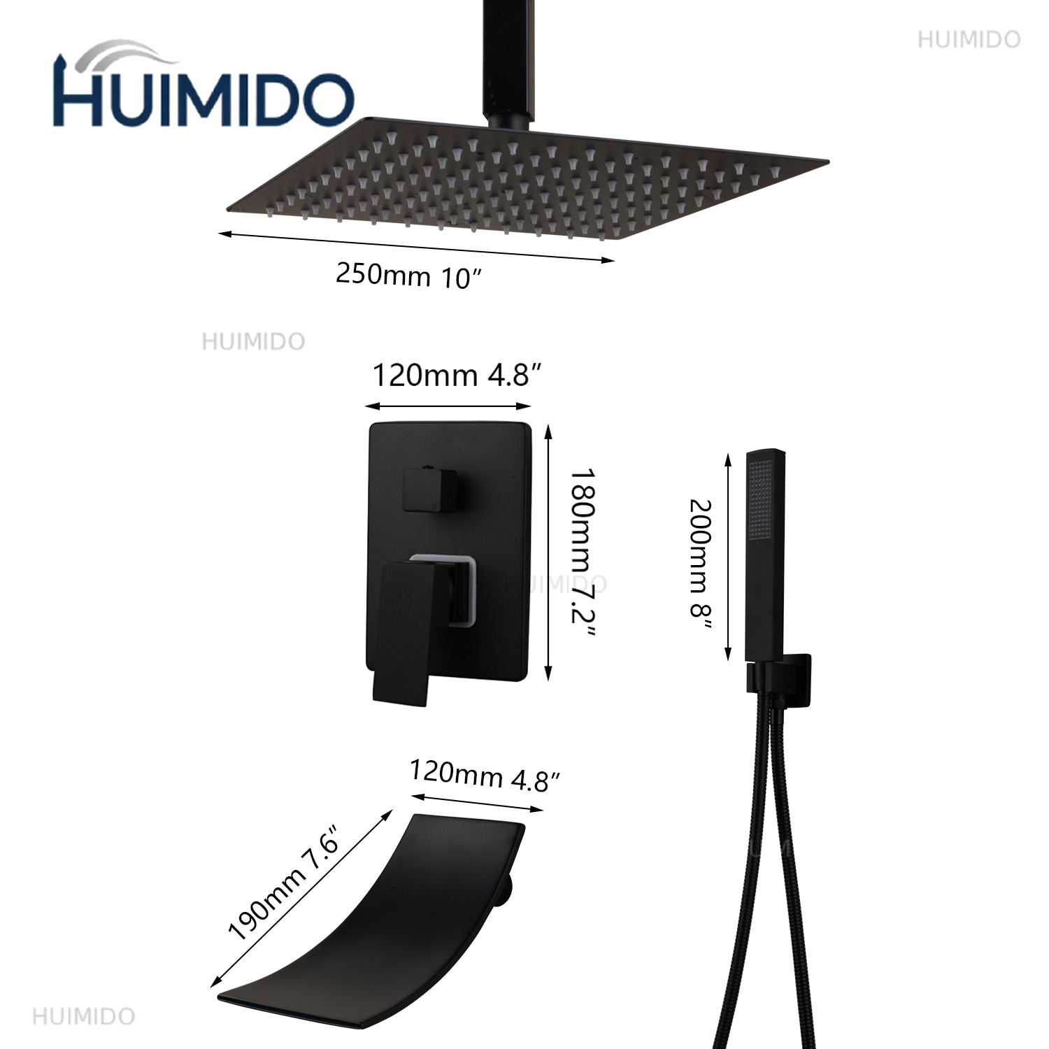 Matzwarte badkamer douchekraan - Led Rainfall Shower Head Waterfall recensie en prijs